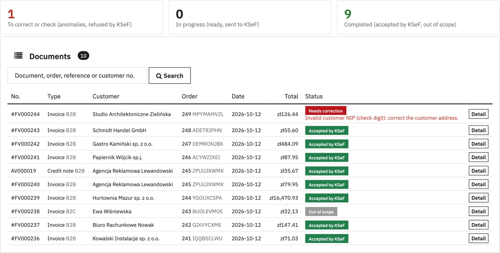 Invoice tracking in the PrestaShop back office